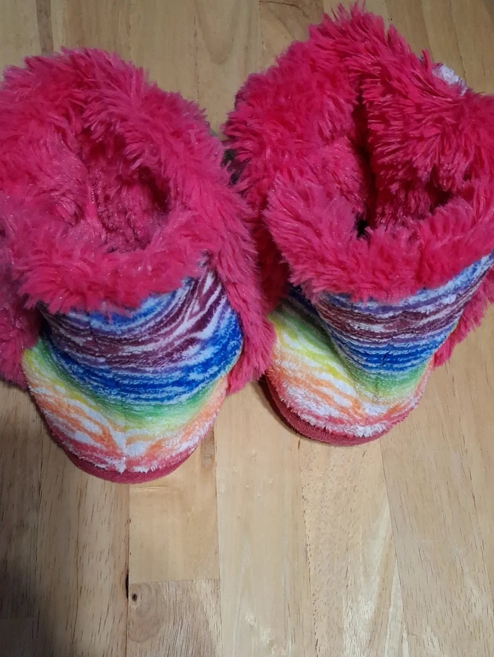 Airwalk Boot Slippers Fleece Rainbow Colors